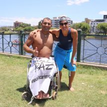 ¡Santiago Gutiérrez y Magdalena Nieto cruzaron con éxito el Lago San Roque!