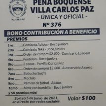 La Peña Boquense de Carlos Paz lanzó un bono con grandes premios